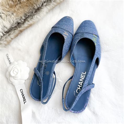 chanel denim slingback.